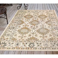 Kirklands Home Irene Yellow Daffodil Outdoor Area Rug, 4x7 Sale