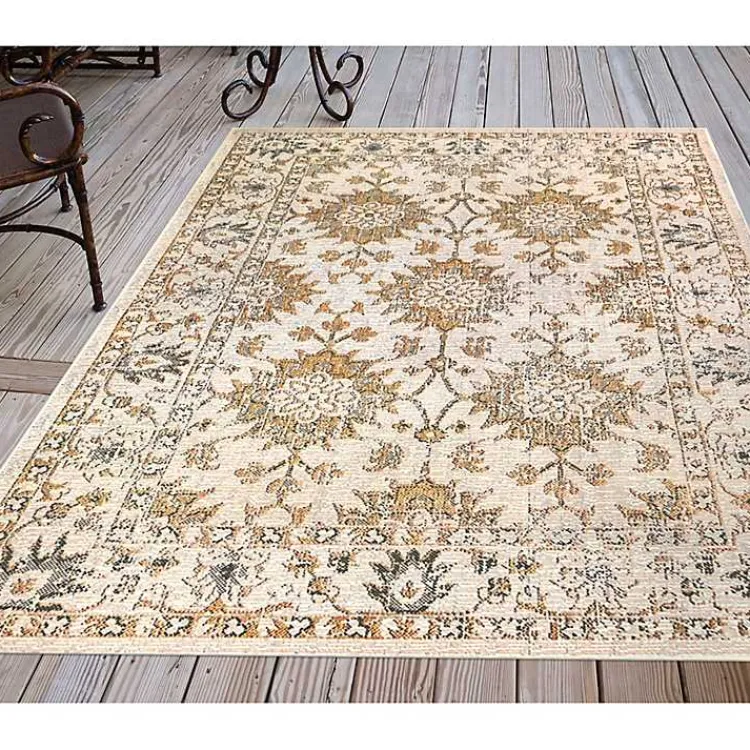 Kirklands Home Irene Yellow Daffodil Outdoor Area Rug, 6x9 Sale