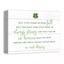 St Patricks Day Decorations>Kirklands Home Irish Blessing Canvas Art Print