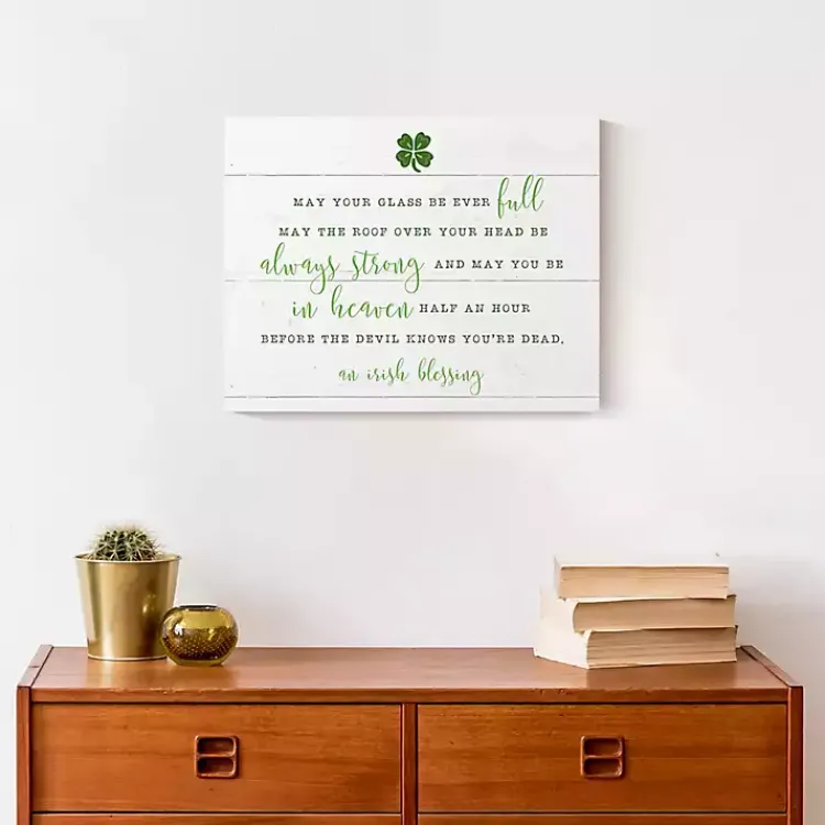 St Patricks Day Decorations>Kirklands Home Irish Blessing Canvas Art Print