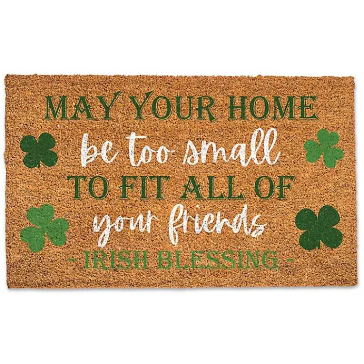 St Patricks Day Decorations>Kirklands Home Irish Blessing Shamrock Doormat