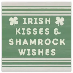 St Patricks Day Decorations>Kirklands Home Irish Kisses & Shamrock Wishes Canvas Art Print