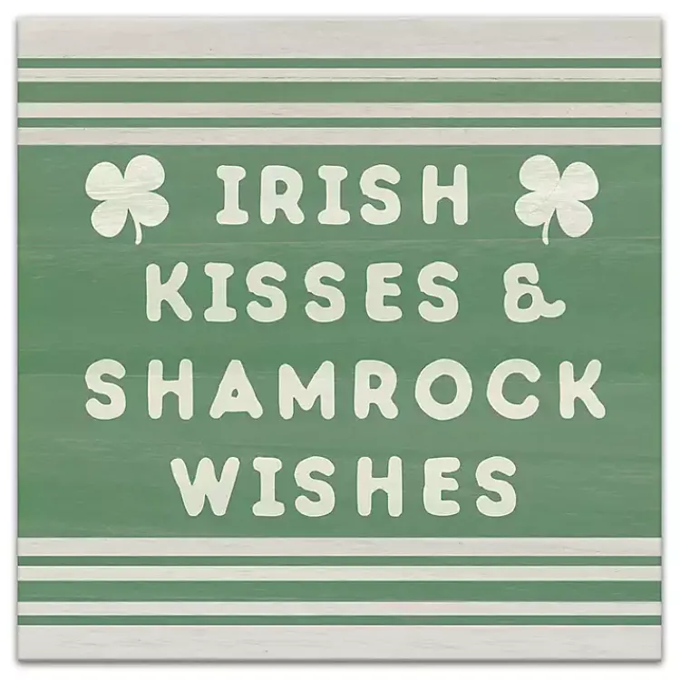 St Patricks Day Decorations>Kirklands Home Irish Kisses & Shamrock Wishes Canvas Art Print