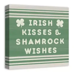 St Patricks Day Decorations>Kirklands Home Irish Kisses & Shamrock Wishes Canvas Art Print