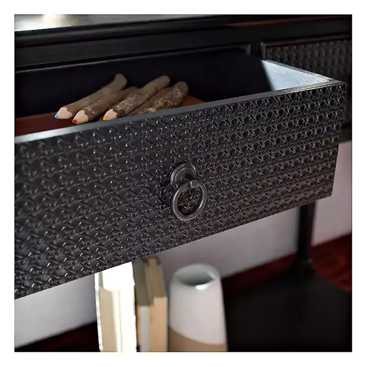 Kirklands Home Irma Textured Drawers Console Table Black Sale