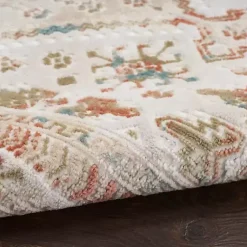 Kirklands Home Irsia White Traditional Area Rug, 5x7 New