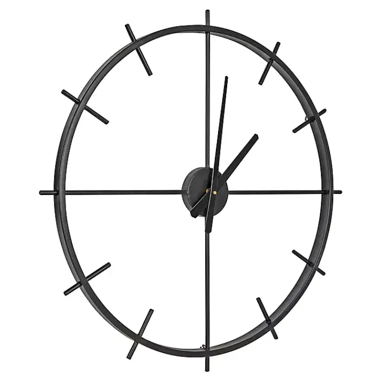 Kirklands Home Isaac Black Modern Wall Clock