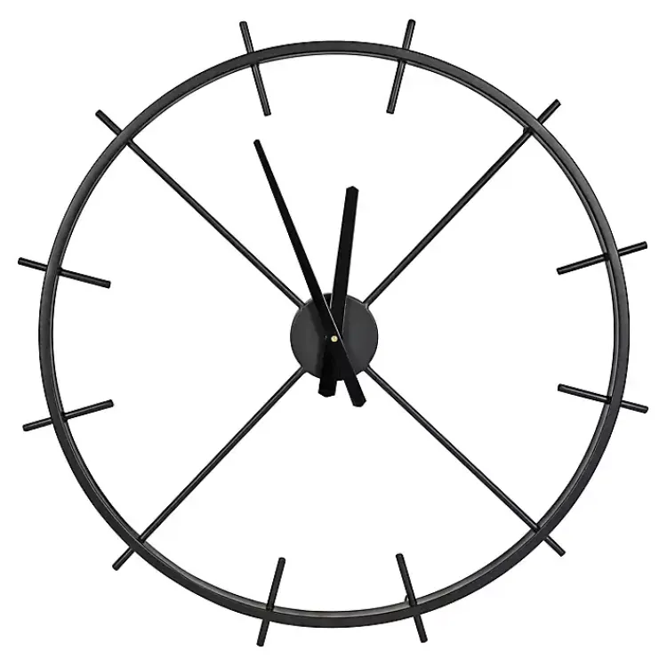 Kirklands Home Isaac Black Modern Wall Clock