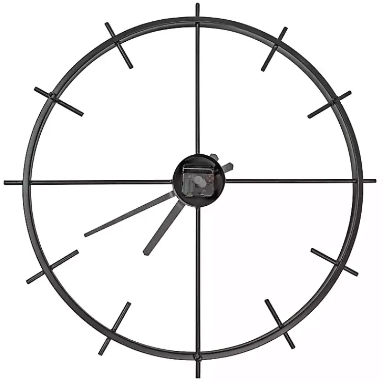 Kirklands Home Isaac Black Modern Wall Clock