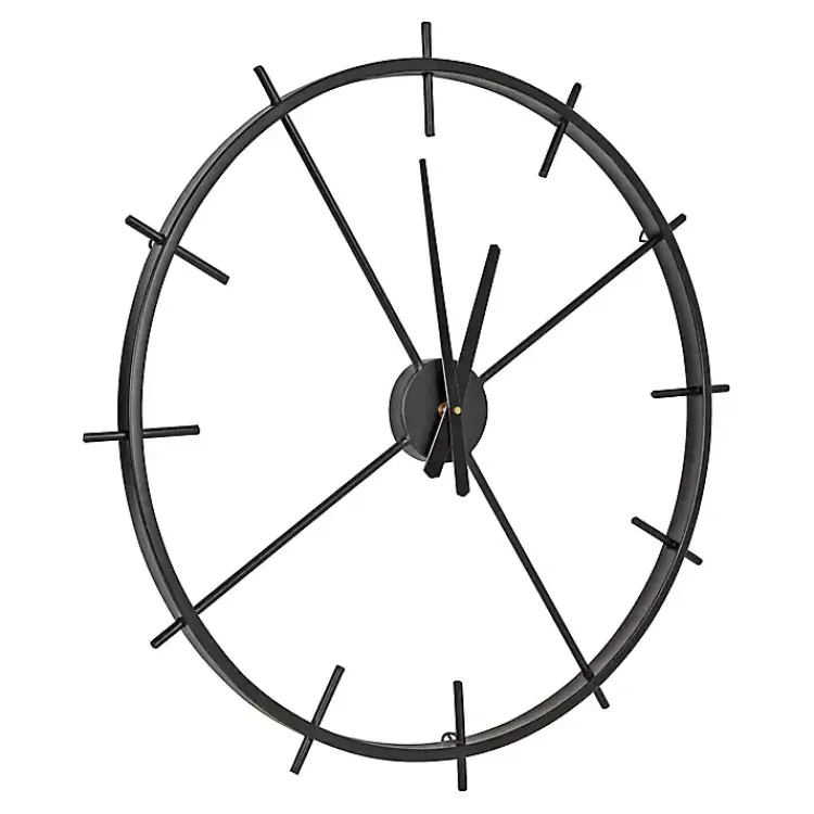 Kirklands Home Isaac Black Modern Wall Clock