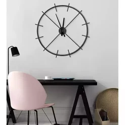 Kirklands Home Isaac Black Modern Wall Clock
