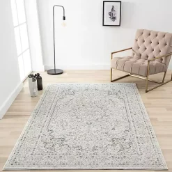 Kirklands Home Isabella Gray and Ivory Area Rug, 5x7 Sale