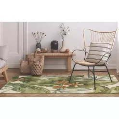 Kirklands Home Island Leaf Outdoor Rug, 4x7 Multi Clearance