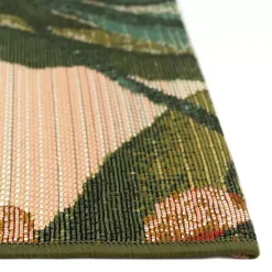 Kirklands Home Island Leaf Outdoor Rug, 4x7 Multi Clearance