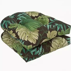 Kirklands Home Island Leaves Outdoor Seat Cushions, Set of 2 New