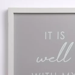 Kirklands Home It Is Well With My Soul Framed Wall Plaque Gray New