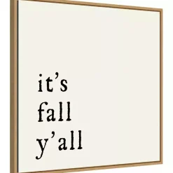 Fall>Kirklands Home It's Fall Ya'll Poem Framed Wall Art