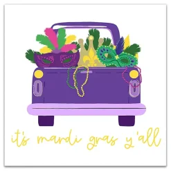 Mardi Gras Decorations>Kirklands Home It's Mardi Gras Y'all Canvas Wall Plaque