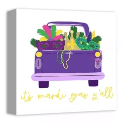Mardi Gras Decorations>Kirklands Home It's Mardi Gras Y'all Canvas Wall Plaque
