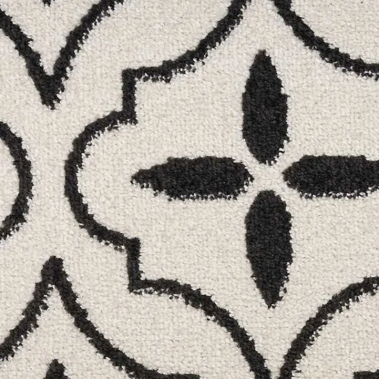 Kirklands Home Ivory & Black Quatrefoil Indoor/Outdoor Rug, 5x7 Sale