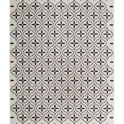 Kirklands Home Ivory & Black Quatrefoil Indoor/Outdoor Rug, 8x10 Online