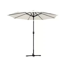 Kirklands Home 9 ft. Hand Crank Tilt Umbrella Ivory Sale