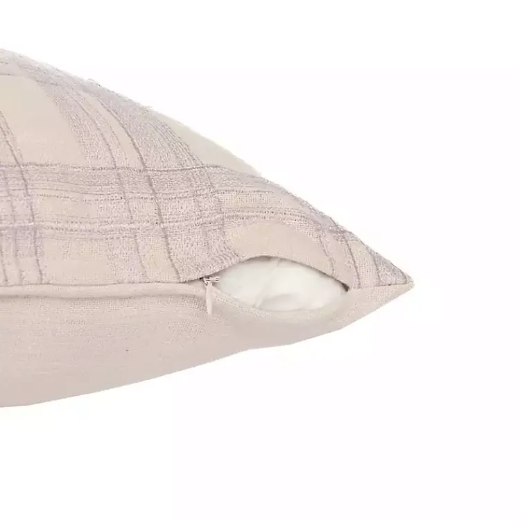 Pillows>Kirklands Home Ivory & Lilac Handwoven Plaid Throw Pillow