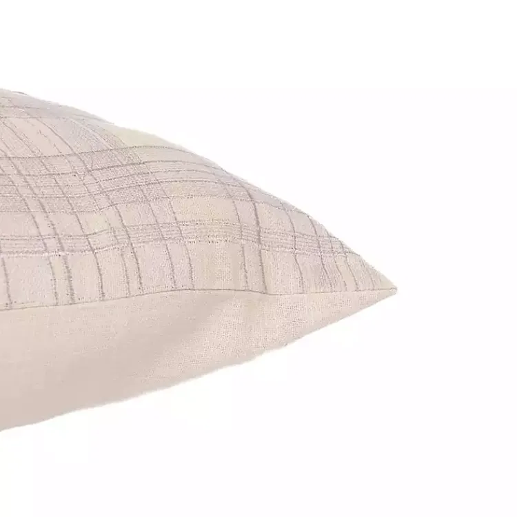 Pillows>Kirklands Home Ivory & Lilac Handwoven Plaid Throw Pillow