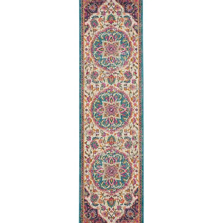 Kirklands Home Ivory & Multi Floral Medallion Runner, 2x10 Sale