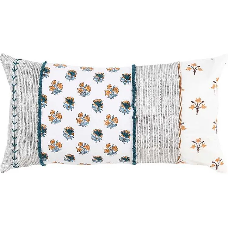 Pillows>Kirklands Home Ivory & Multicolor Botanical Lumbar Pillow
