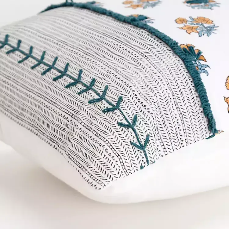 Pillows>Kirklands Home Ivory & Multicolor Botanical Lumbar Pillow