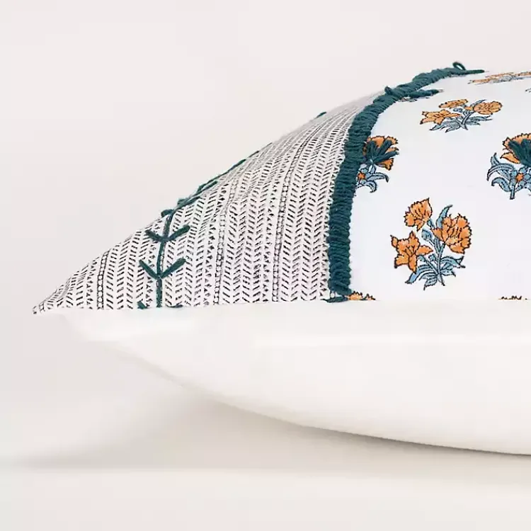 Pillows>Kirklands Home Ivory & Multicolor Botanical Lumbar Pillow