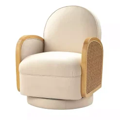 Kirklands Home & Natural Rattan Swivel Accent Chair Ivory Online