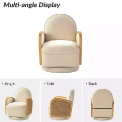 Kirklands Home & Natural Rattan Swivel Accent Chair Ivory Online