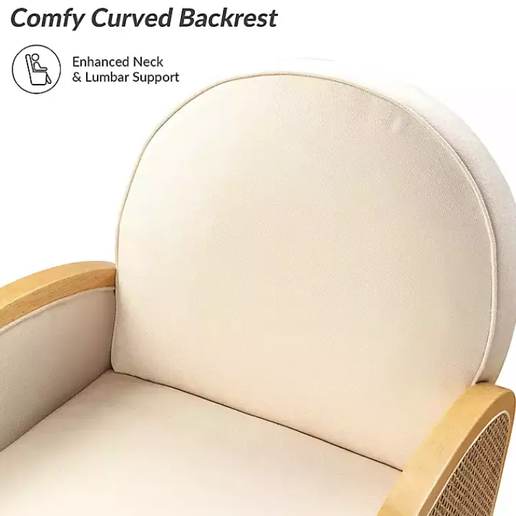 Kirklands Home & Natural Rattan Swivel Accent Chair Ivory Online