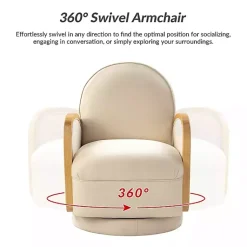 Kirklands Home & Natural Rattan Swivel Accent Chair Ivory Online