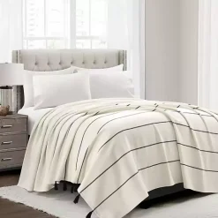 Kirklands Home and Black Striped King Coverlet Ivory Best