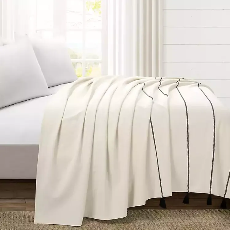 Kirklands Home and Black Striped King Coverlet Ivory Best