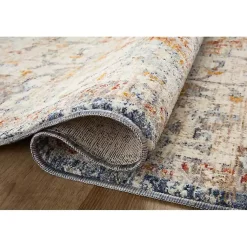Kirklands Home Ivory and Blue Bergamo Area Rug, 5x7