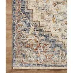 Kirklands Home Ivory and Blue Bergamo Area Rug, 7x10 Outlet