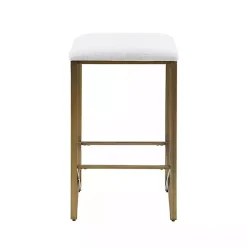 Kirklands Home Ivory and Gold Backless Counter Stool White Clearance