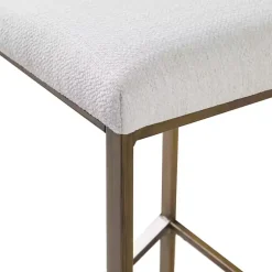 Kirklands Home Ivory and Gold Backless Counter Stool White Clearance