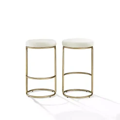 Kirklands Home and Gold Carson Counter Stools, Set of 2 Ivory