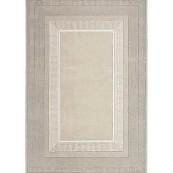 Kirklands Home Ivory and Gold Modern Glam Area Rug, 5x7 Best