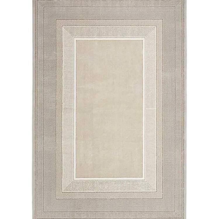 Kirklands Home Ivory and Gold Modern Glam Area Rug, 5x7 Best