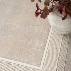 Kirklands Home Ivory and Gold Modern Glam Area Rug, 5x7 Best