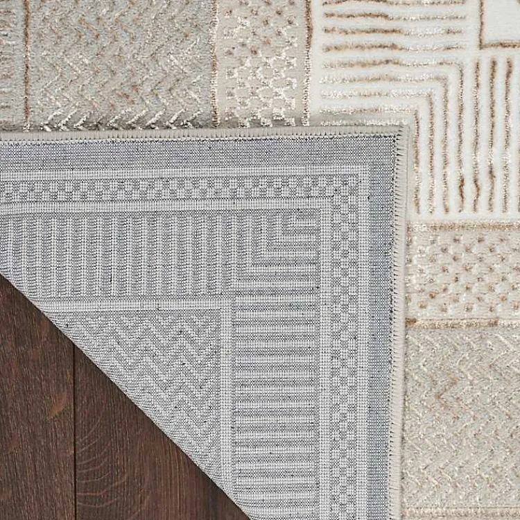 Kirklands Home Ivory and Gold Modern Glam Area Rug, 7x9 New