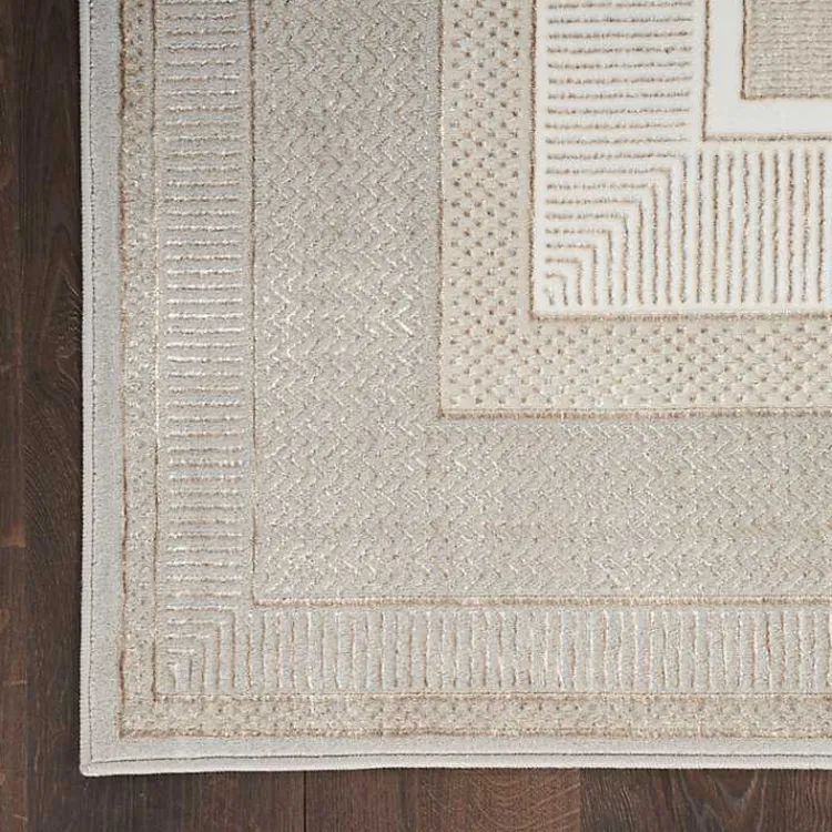 Kirklands Home Ivory and Gold Modern Glam Area Rug, 7x9 New