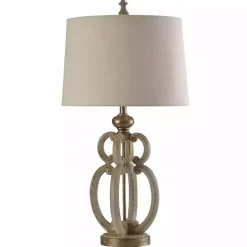 Kirklands Home and Gold Sculpture Table Lamp Ivory