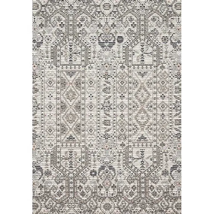 Kirklands Home Ivory and Gray Column Outdoor Area Rug, 5x7 Best